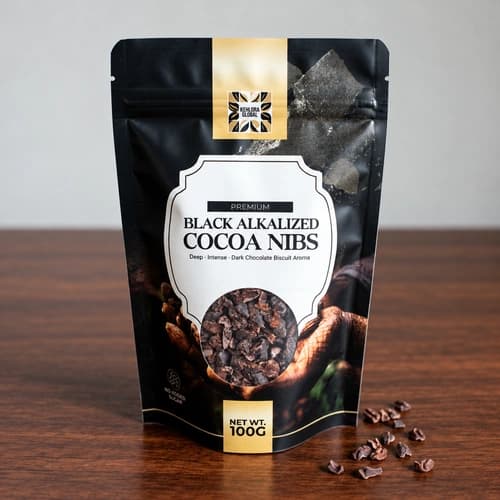 Black Alkalized Cocoa Nibs for Dark Flavor and Crunchy Texture