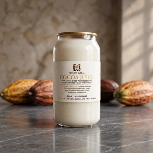 Cold-Extracted Cocoa Juice with Tropical Flavor in 350 ml Bottles