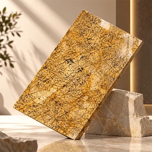 Polished Alaska Gold Granite Slab — Premium Natural Stone Panel