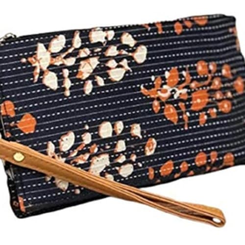 Handcrafted Printed Cotton Fabric Wristlet Clutch Wallet for Wholesale Retail