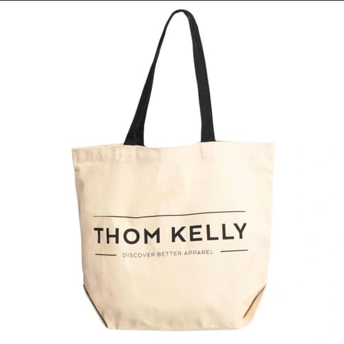 Custom Printed Cotton Canvas Tote Bag with Contrasting Shoulder Handles