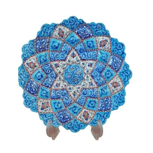 Hand-Painted Minakari Enamelware Set with Intricate Persian-Style Designs
