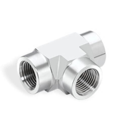 Stainless Steel Threaded Equal Tee Connector for High-Pressure Fluid Systems