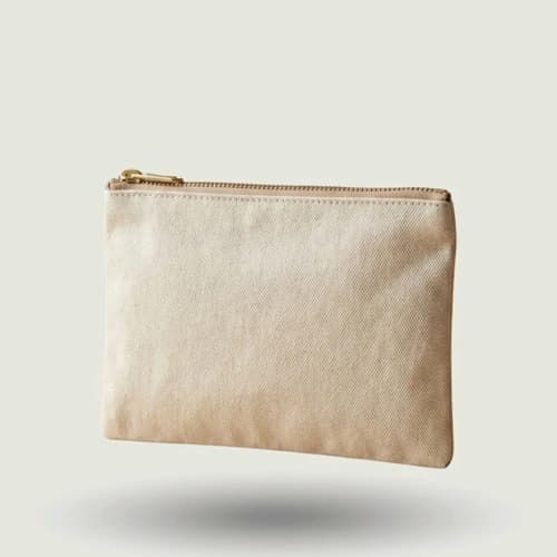 Cotton Canvas Zipper Pouch for Cosmetics, Stationery, and Accessories