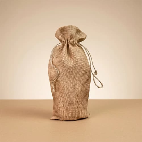 Natural Jute Drawstring Wine Bottle Bag / Gift Pouch