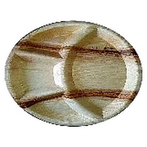 Round Compartment Areca Palm Leaf Plate for Multi-Item Meal Service