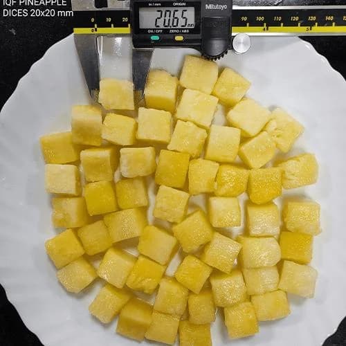 IQF Frozen Pineapple Dices 20×20 mm for Food Manufacturing